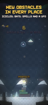New obstacles in every place: icicles, bats, spells and a UFO